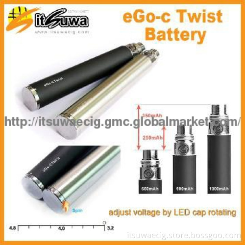 most popular 3.2v--4.2v electronic cigarette ego twist voltage battery